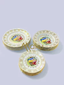 سرویس 18 پارچه سفید صدفی طرح سه دختر